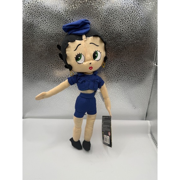Betty Boop Plush Doll Blue Stewardess Outfit Collectibles Cartoon 17 inch 2012 - Picture 1 of 3